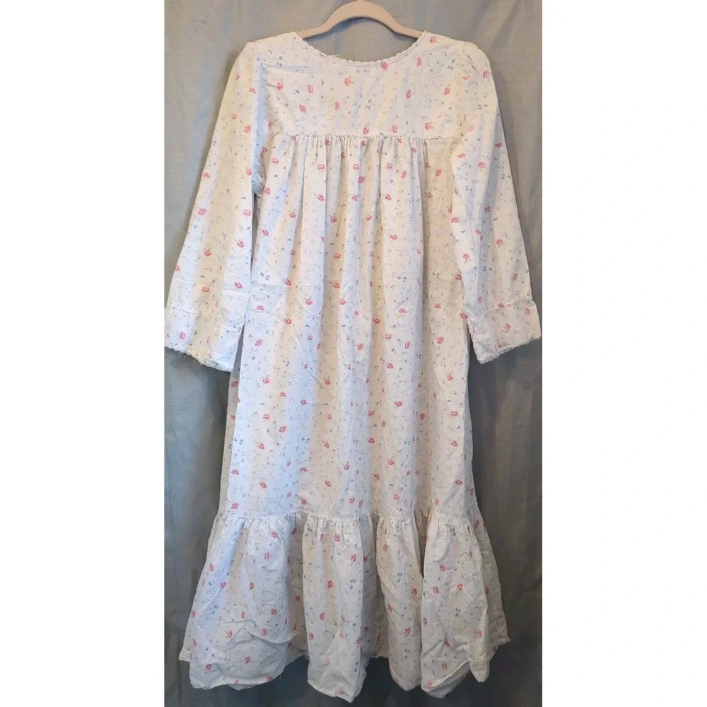 VTG Victoria's Secret Gold Label Cotton Floral Nightgown Cottagecore Prairie L